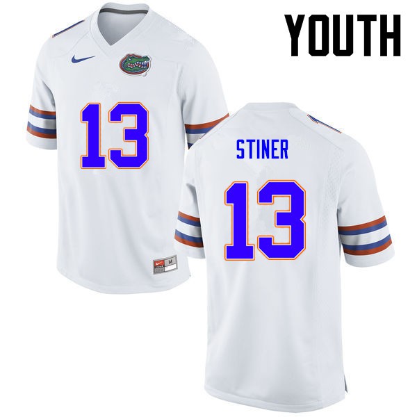 Florida Gators Youth #13 Donovan Stiner College Football White